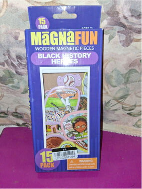 Brand New Bendon MagnaFun Wooden Magnetic Pieces Black History Heroes 15 Pack